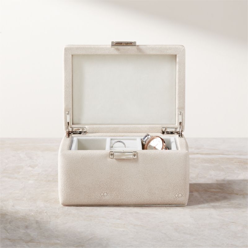 Elory Taupe Shagreen Jewelry Box Organizer - image 1 of 5