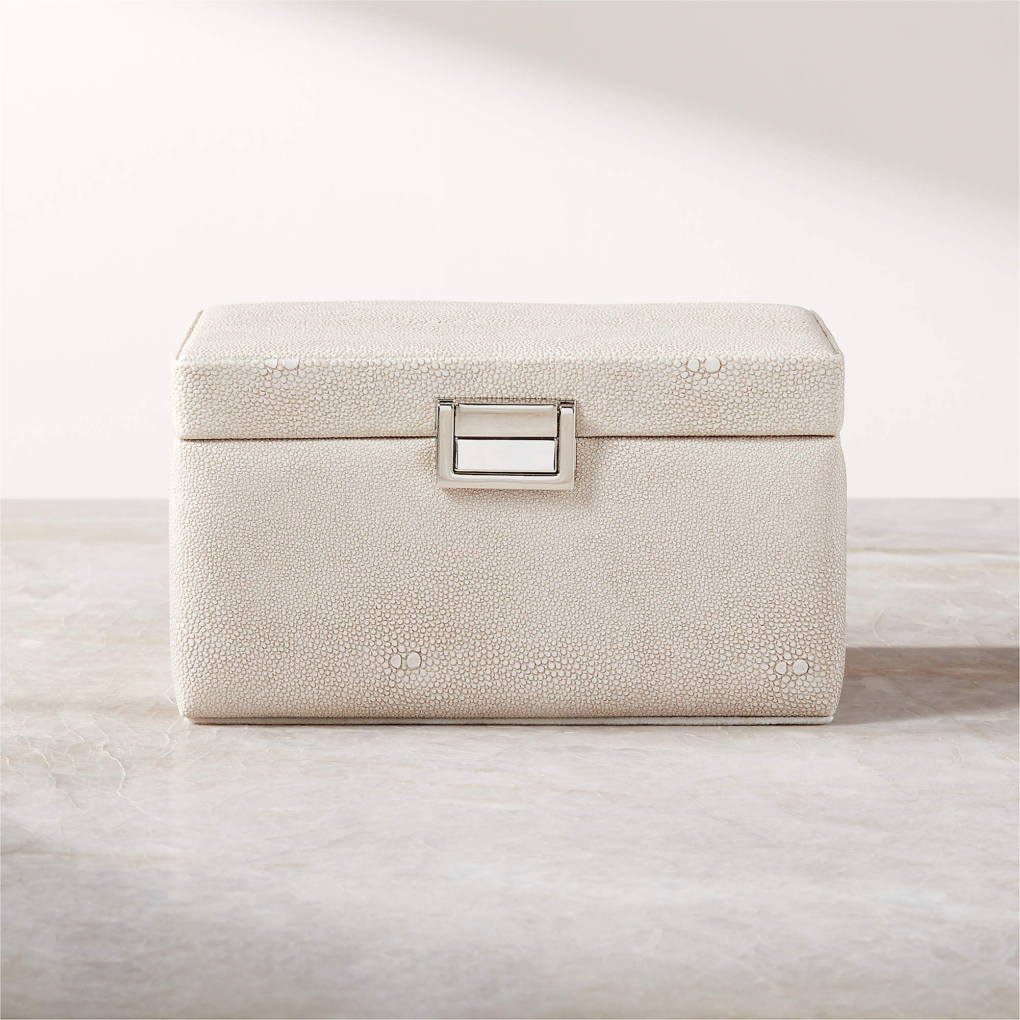 Elory Taupe Shagreen Jewelry Box Organizer + Reviews CB2