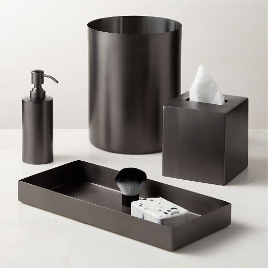 Elton Blackened Stainless Steel Bath Accessories