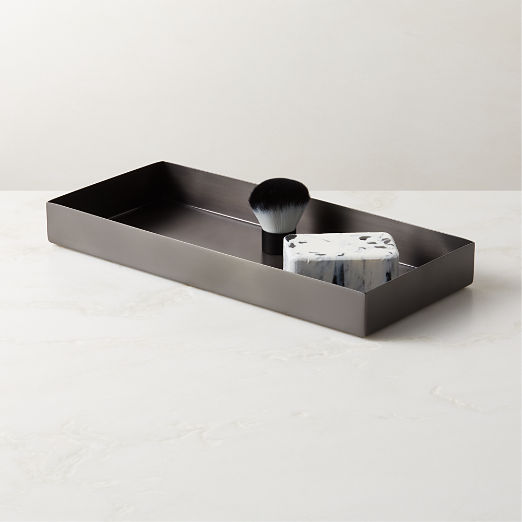 Elton Blackened Stainless Steel Vanity Tray