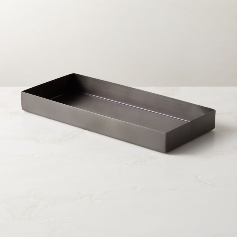 Rubber Coated Black Modern Vanity Tray + Reviews