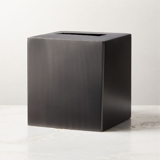 Elton Blackened Stainless Steel Tissue Box Cover