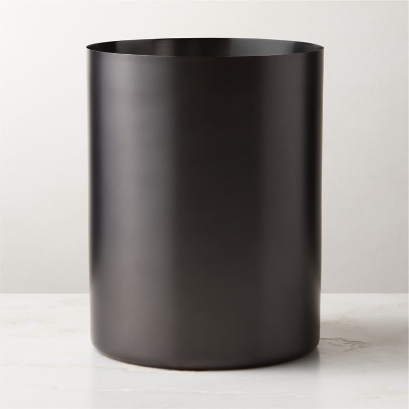 View Elton Blackened Stainless Steel Wastebasket details