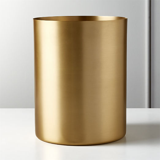 Elton Brushed Brass Wastebasket