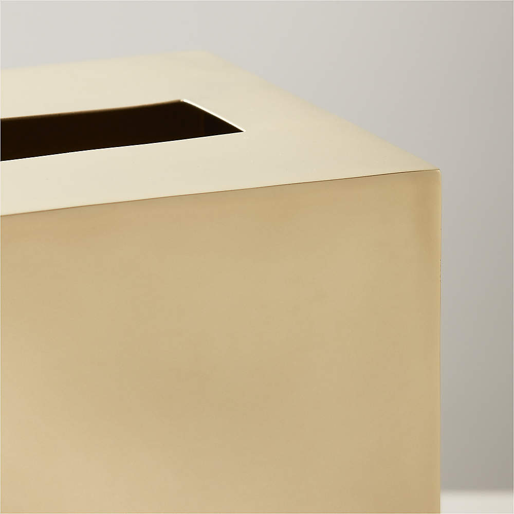 Elton Brushed Brass Tissue Box Cover + Reviews