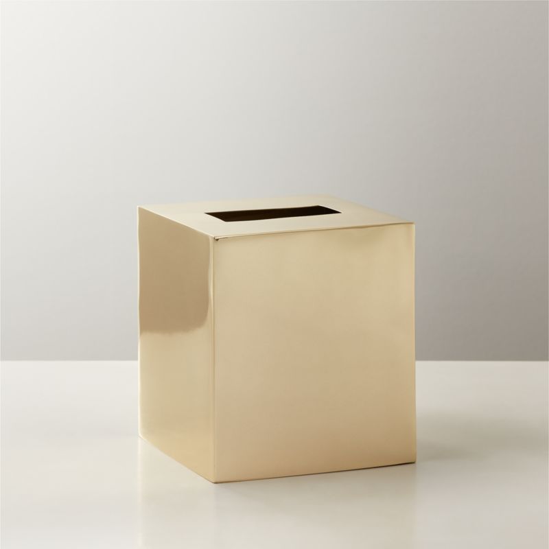 View Elton Polished Brass Tissue Box Cover details