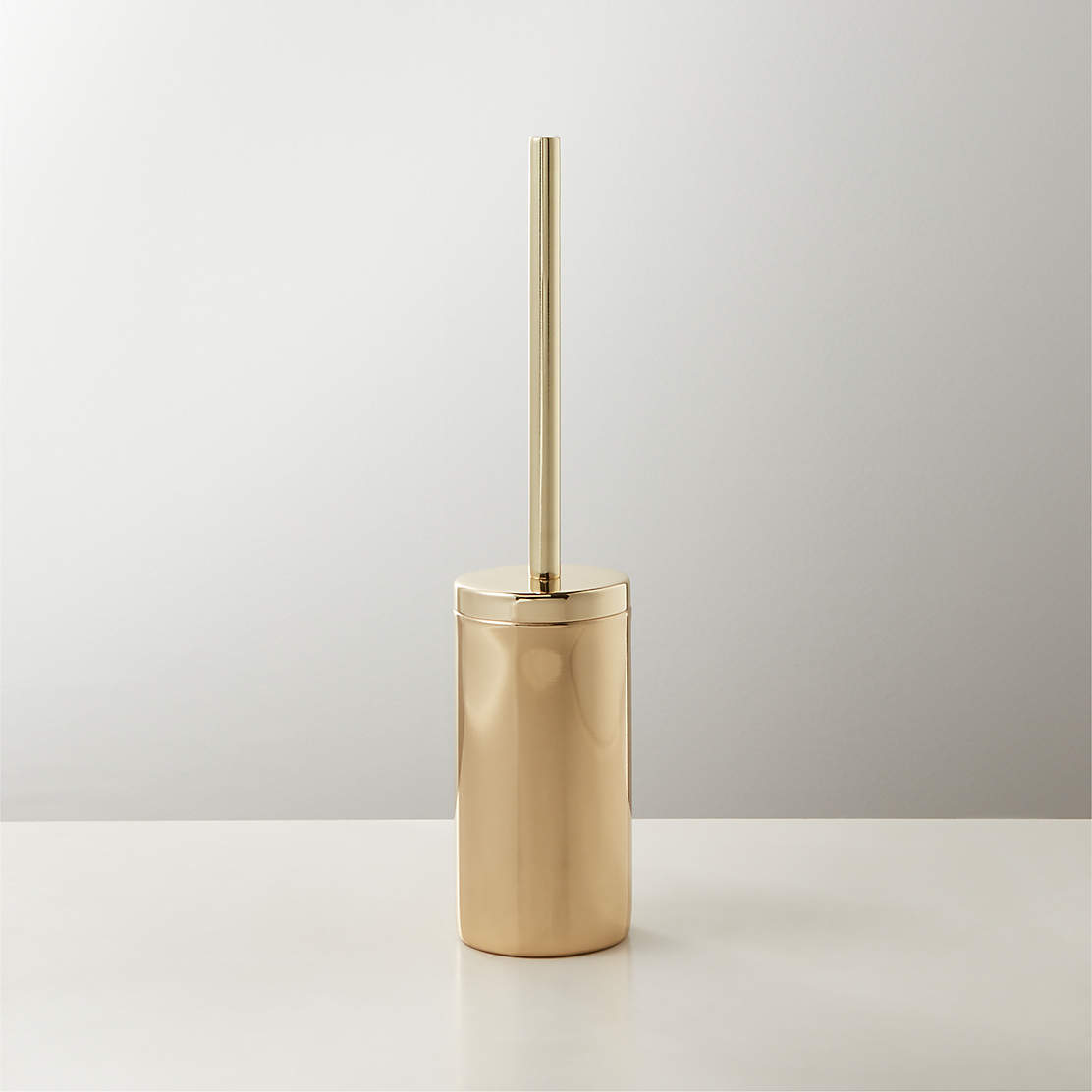 Elton Brushed Brass Toilet Brush + Reviews CB2 Canada
