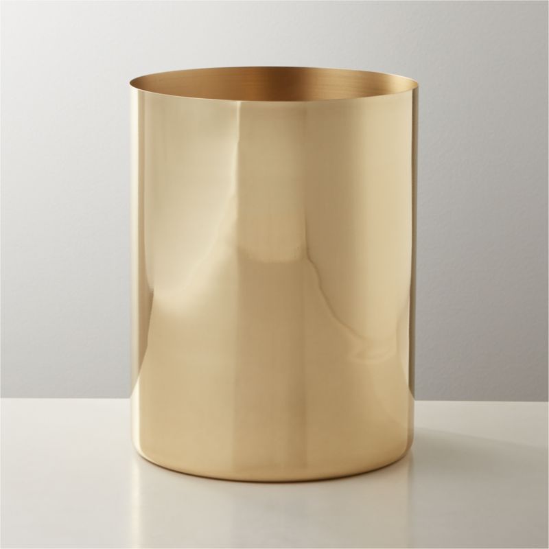 View Elton Polished Brass Wastebasket details