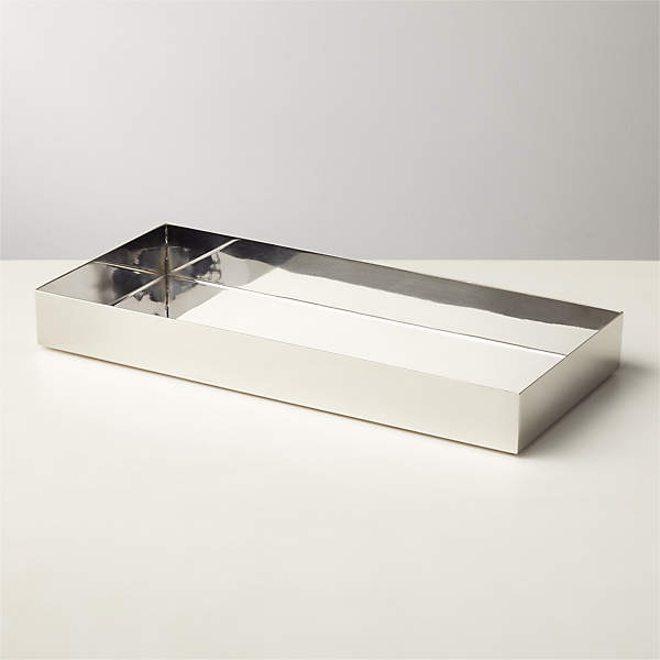 Elton Polished Stainless Steel Tank, Stainless Steel Vanity Tray