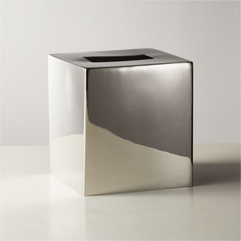 brushed nickel tissue box cover