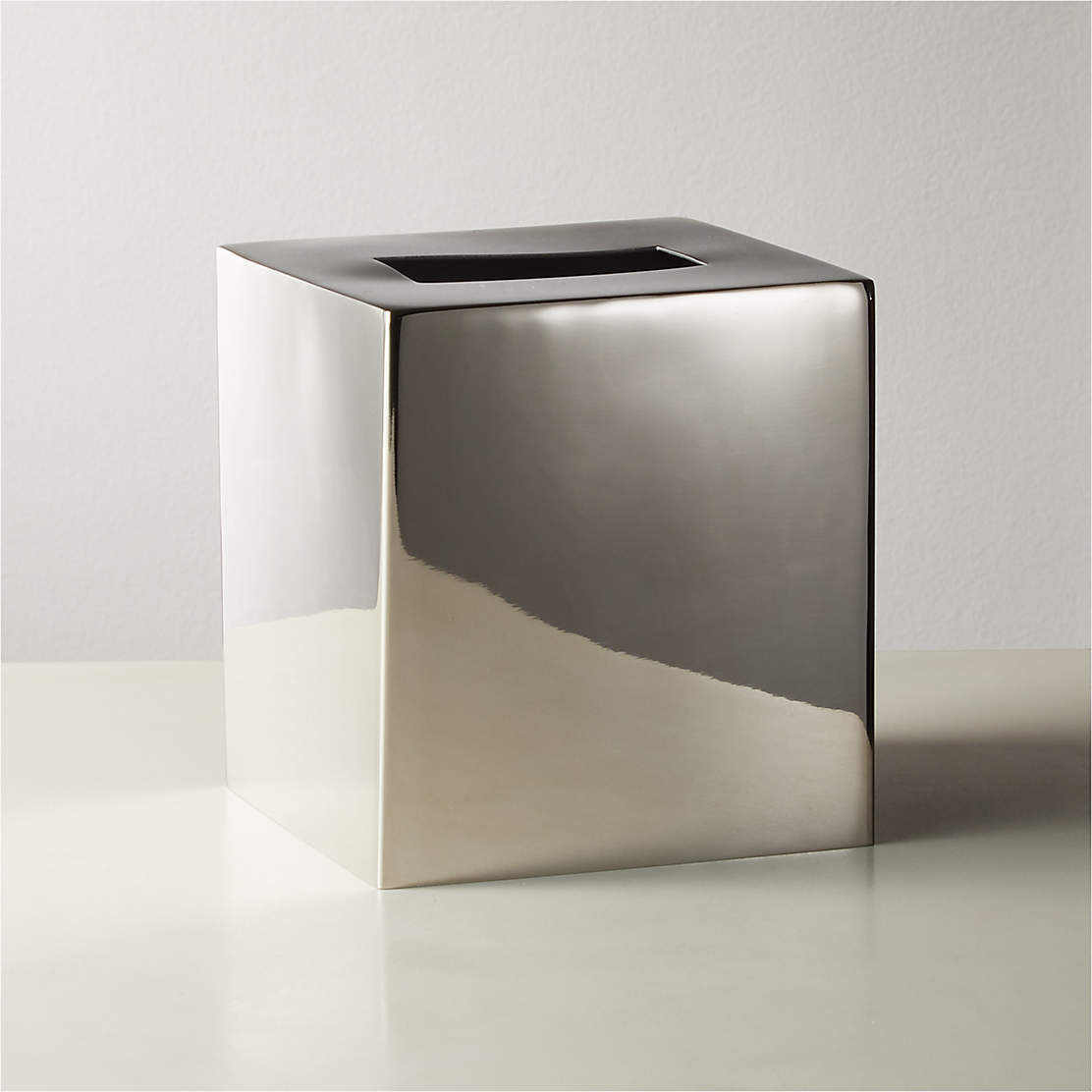 Elton Brushed Brass Tissue Box Cover + Reviews CB2 Canada