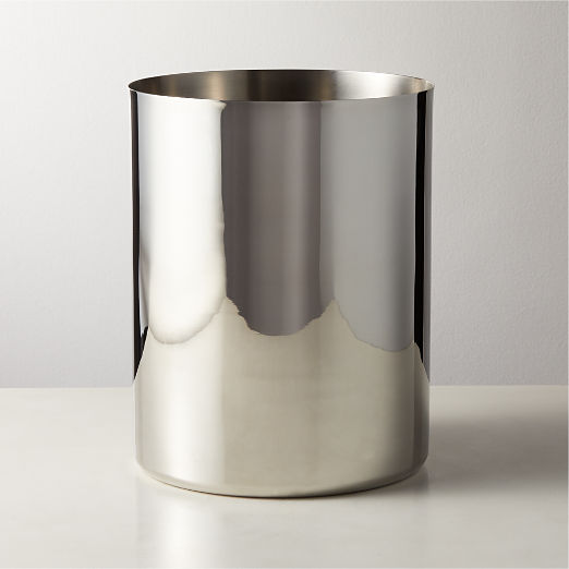 Elton Polished Stainless Steel Wastebasket