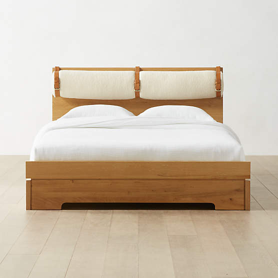 Dondra Teak Wood Queen Bed + Reviews | CB2