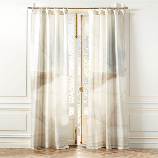 Elysium Neutral Dupioni Silk Window Curtain Panel 48"x108"