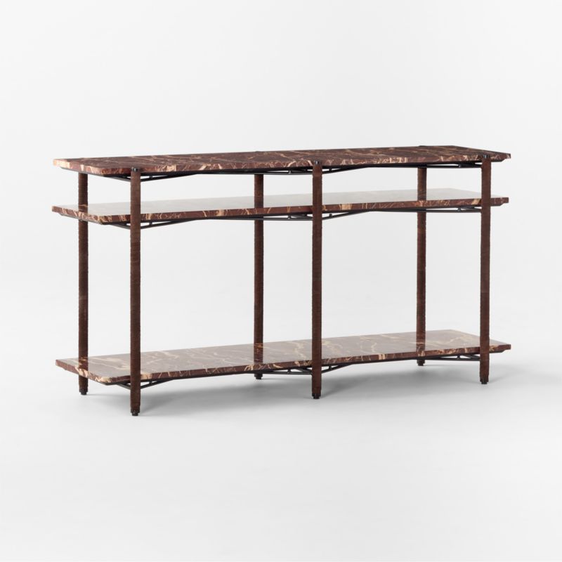 Ember Red Marble Console Table - image 6 of 9