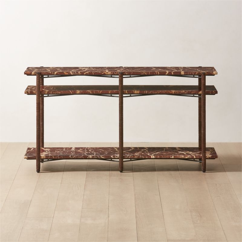 Ember Red Marble Console Table - image 0 of 9