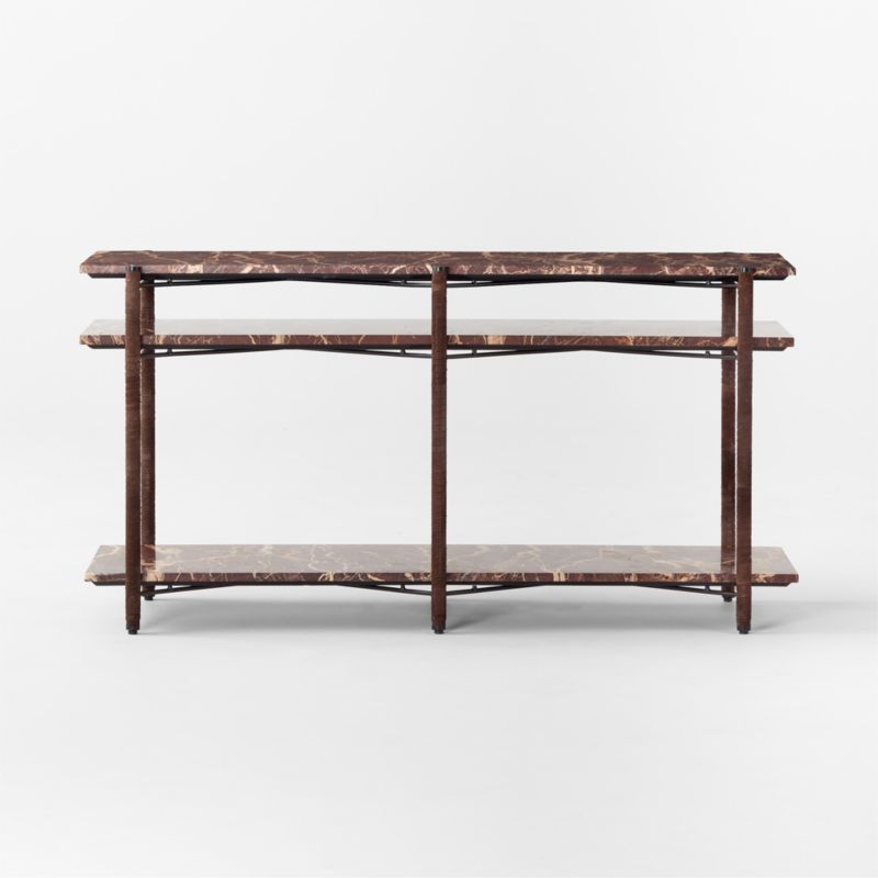 Ember Red Marble Console Table - image 5 of 9