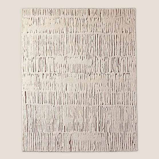 Emerson Hand-Knotted Warm White New Zealand Wool Area Rug 6'x9'