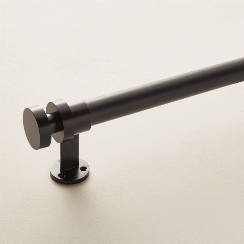 Emery Single Matte Black Curtain Rod 28"-48"x1.25" - image 0 of 3