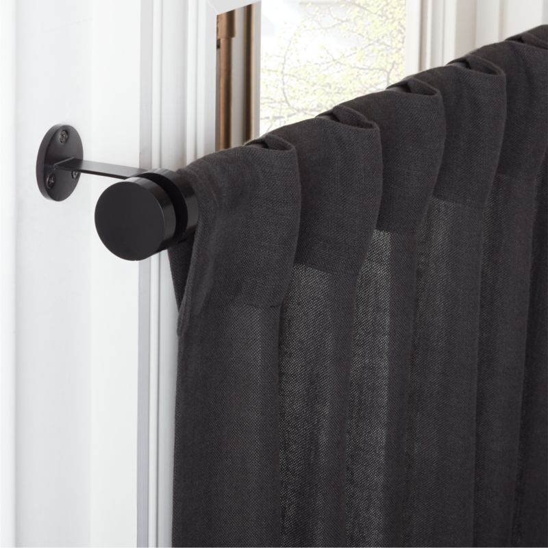 Emery Single Matte Black Curtain Rod 48"-88"x1.25" - image 2 of 3