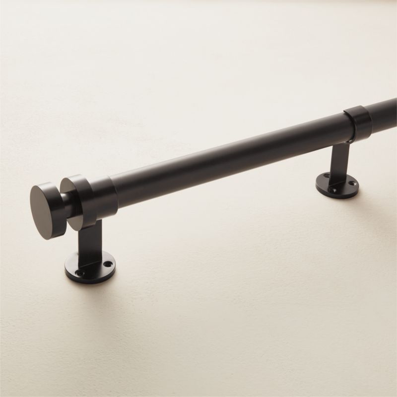 Emery Single Matte Black Curtain Rod 48"-88"x1.25" - image 0 of 3