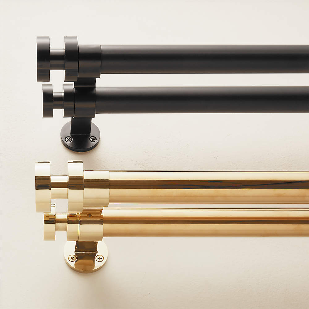 Porter Polished Brass Double Curtain Rod with Acyrlic Finial 88-120x1.25  + Reviews