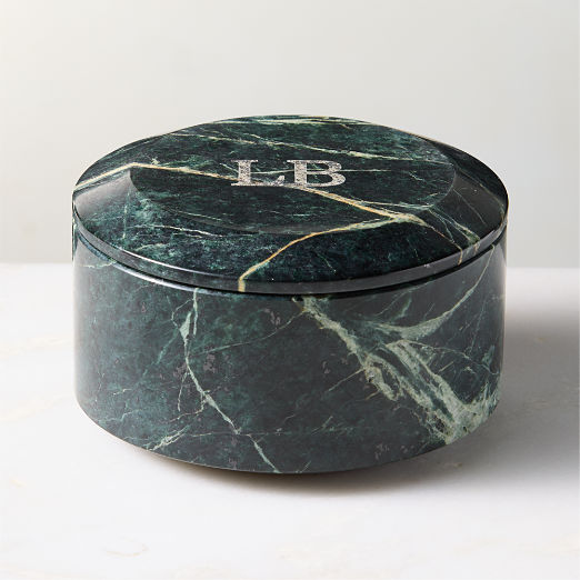 Emil Round Green Spider Marble Box