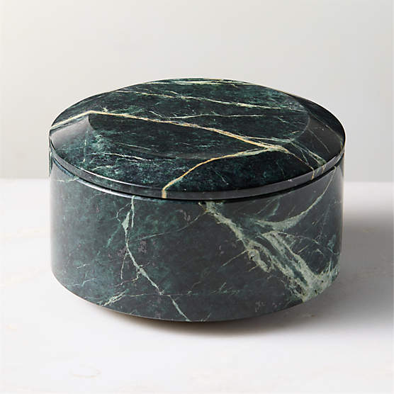 Emil Round Green Spider Marble Box