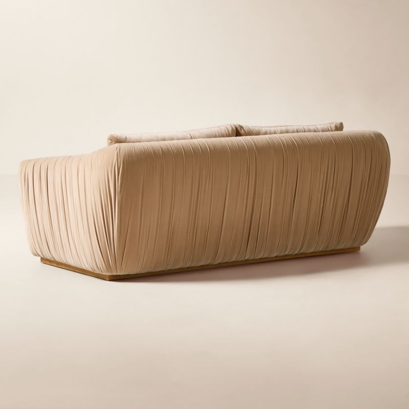 Emile 78" Camel Velvet Ruched Apartment Sofa - image 5 of 8