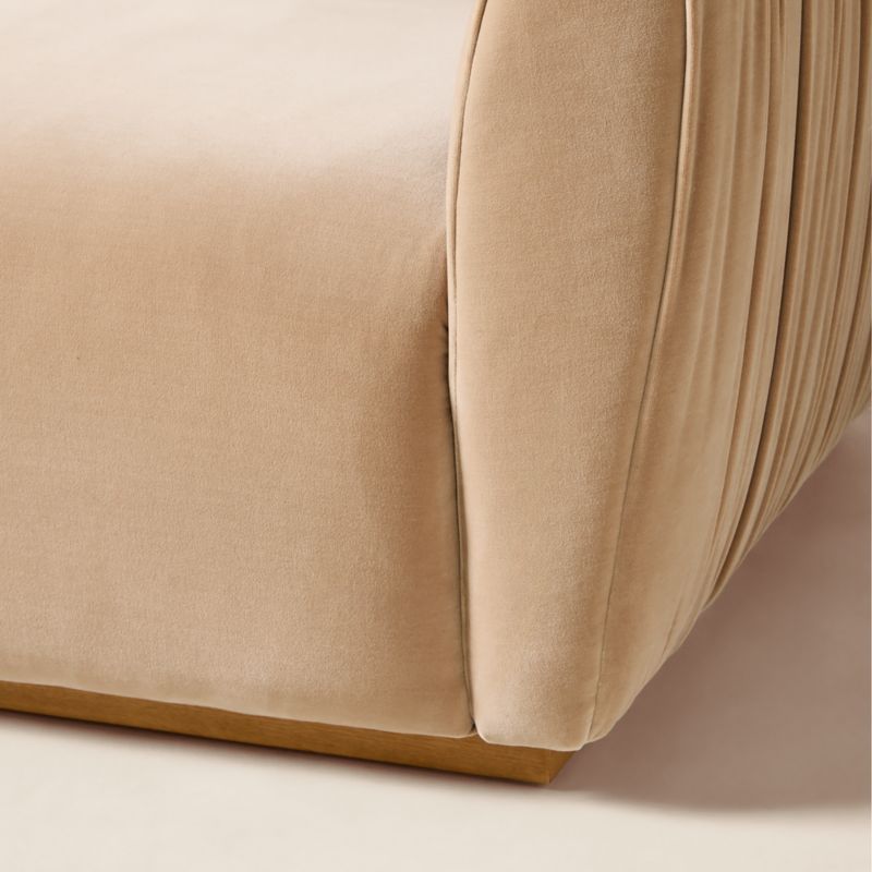 Emile 78" Camel Velvet Ruched Apartment Sofa - image 7 of 8