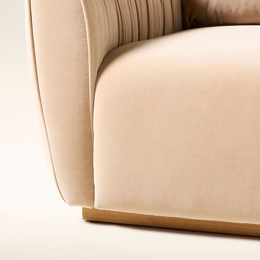 Emile Camel Velvet Ruched Sofa (78"-99")