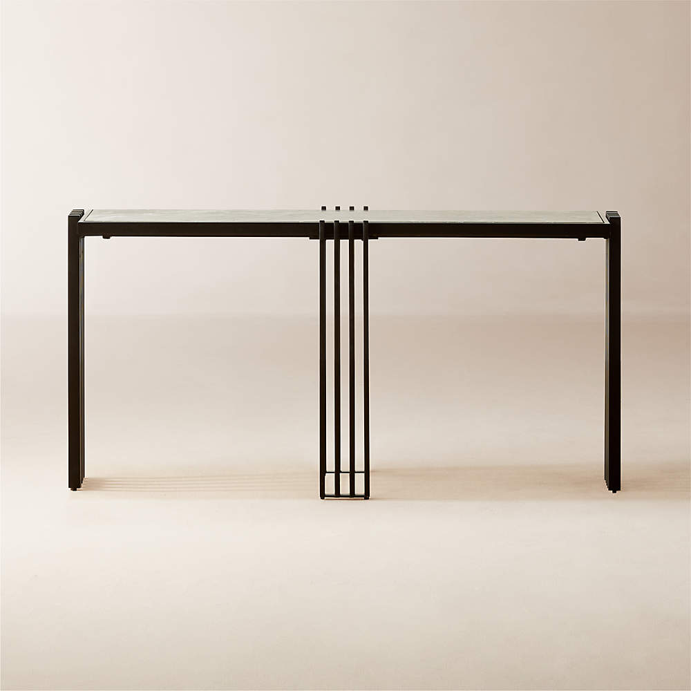 Cb2 glass on sale console table