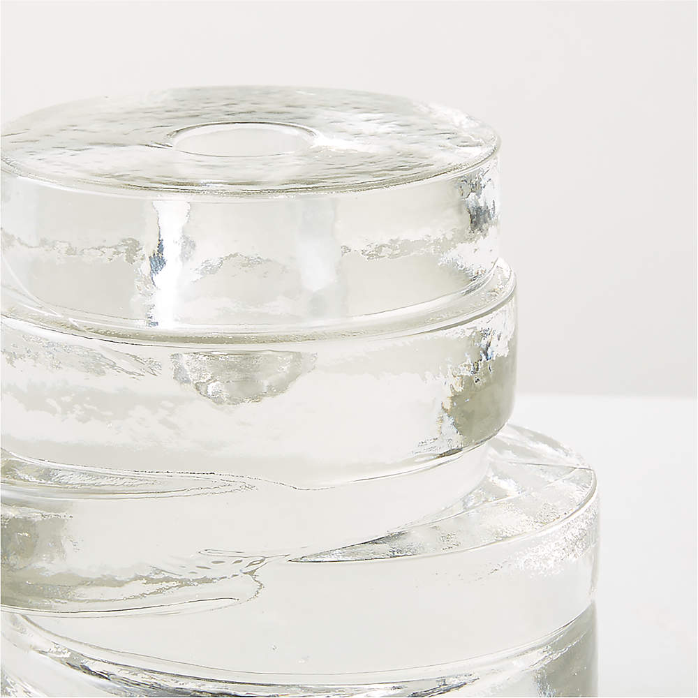 Emitt Cast Glass Taper Candle Holder Set of 2 | CB2 Canada