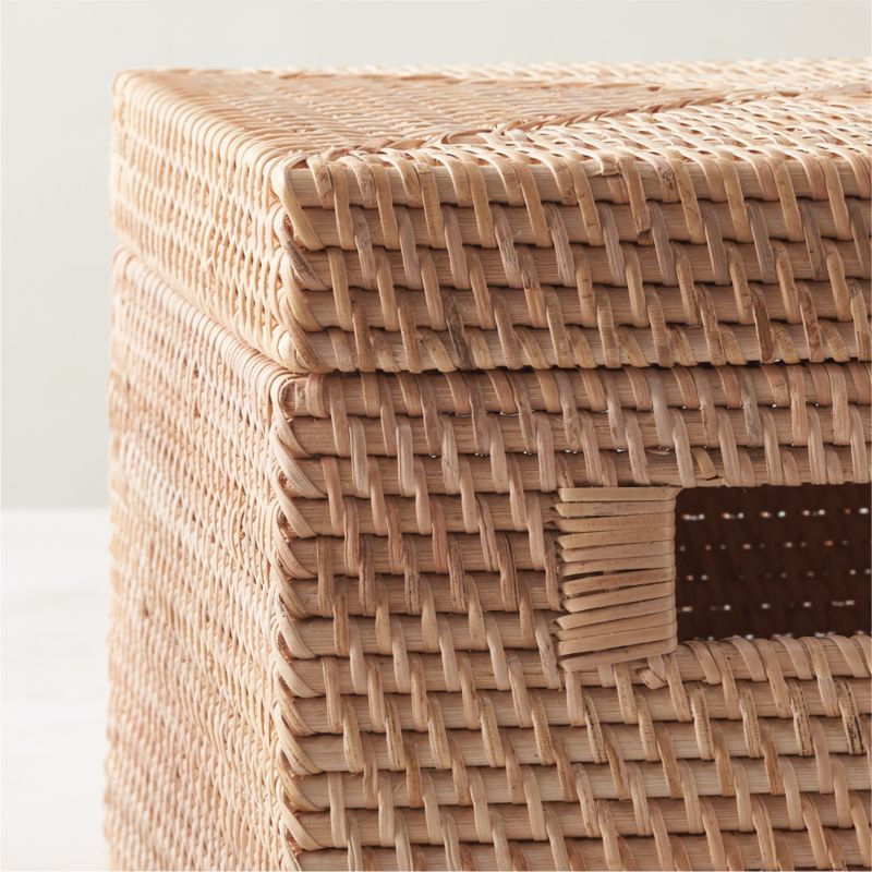 Emme Square Handwoven Natural Rattan Storage Basket - image 3 of 5