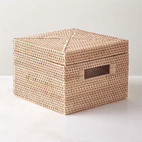 Electra woven discount rattan rectangular basket