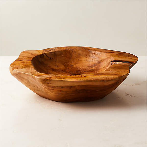 Emmett Natural Teak Decorative Bowl Large + Reviews | CB2