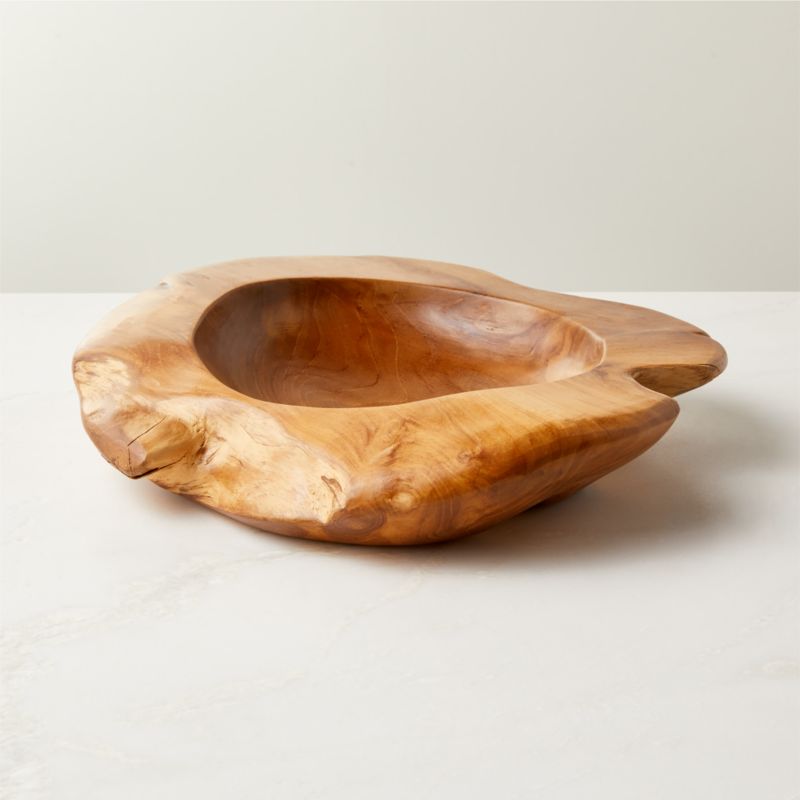 View Emmett Natural Teak Decorative Bowl Small details