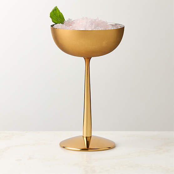 Emporia Brass-Plated Coupe Glass