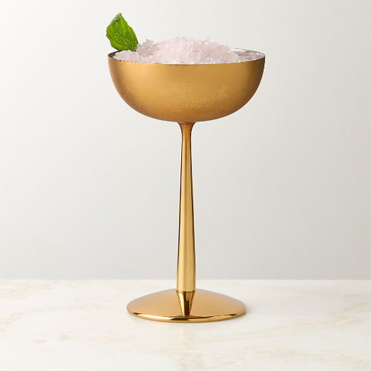 Emporia Brass-Plated Coupe Glass