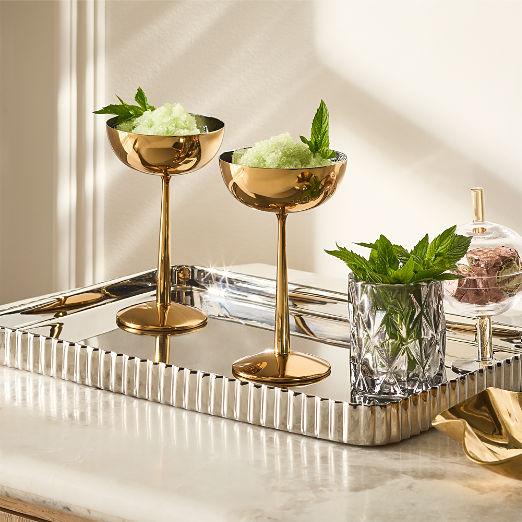 Emporia Brass-Plated Coupe Glasses Set of 4