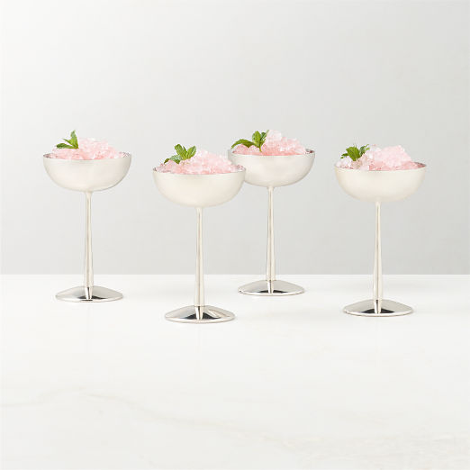 Emporia Stainless Steel Coupe Glasses Set of 4