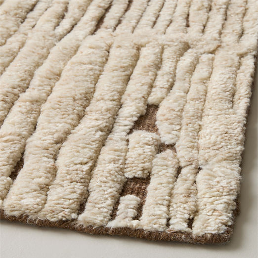 Emerson Hand-Knotted Camel with Cream New Zealand Wool Area Rug