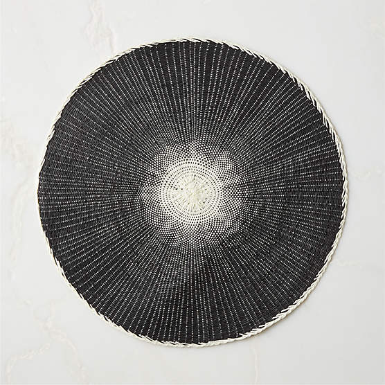 Emry Black Ombre Paper Round Placemat