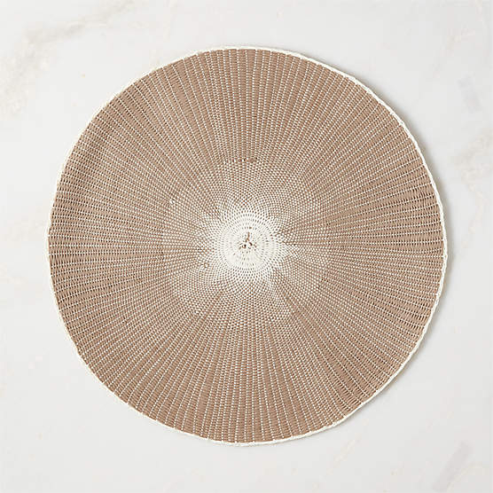 Emry Warm Sand Ombre Paper Round Placemat