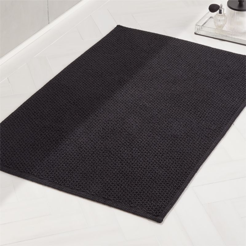 En Pointe Black Bath Mat + Reviews CB2