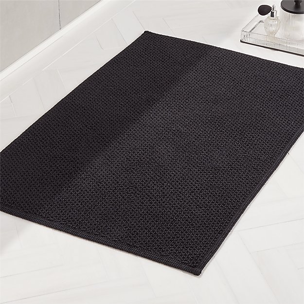 En Pointe Black Bath Mat + Reviews CB2