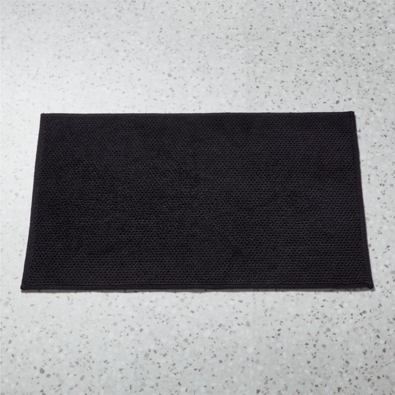 View Arlow Organic Cotton Black Bath Mat 24"x36" details