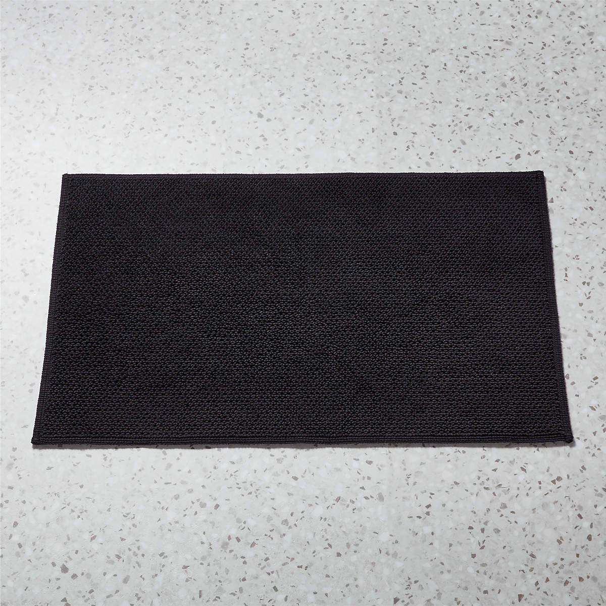 En Pointe Organic Cotton Black Bath Mat 24"x36" + Reviews CB2