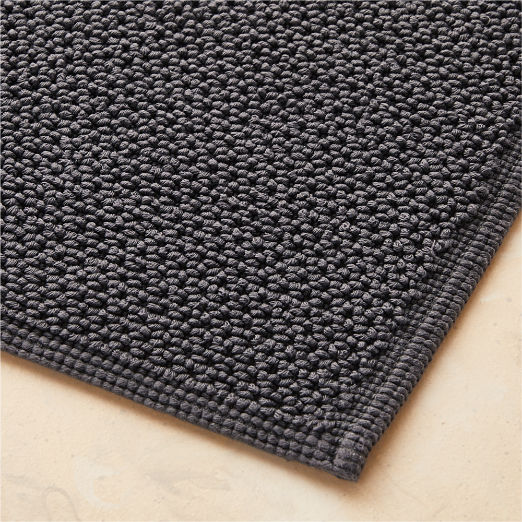 Arlow Organic Cotton Charcoal Grey Bath Runner Rug 24"x60"