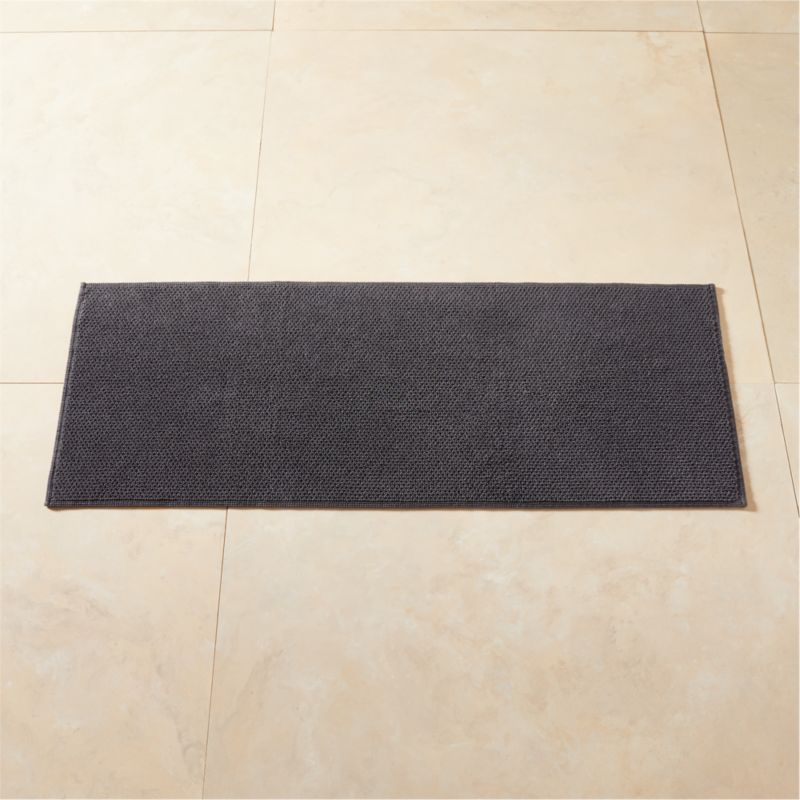 Arlow Organic Cotton Charcoal Grey Bath Runner Rug 24"x60" - image 0 of 3